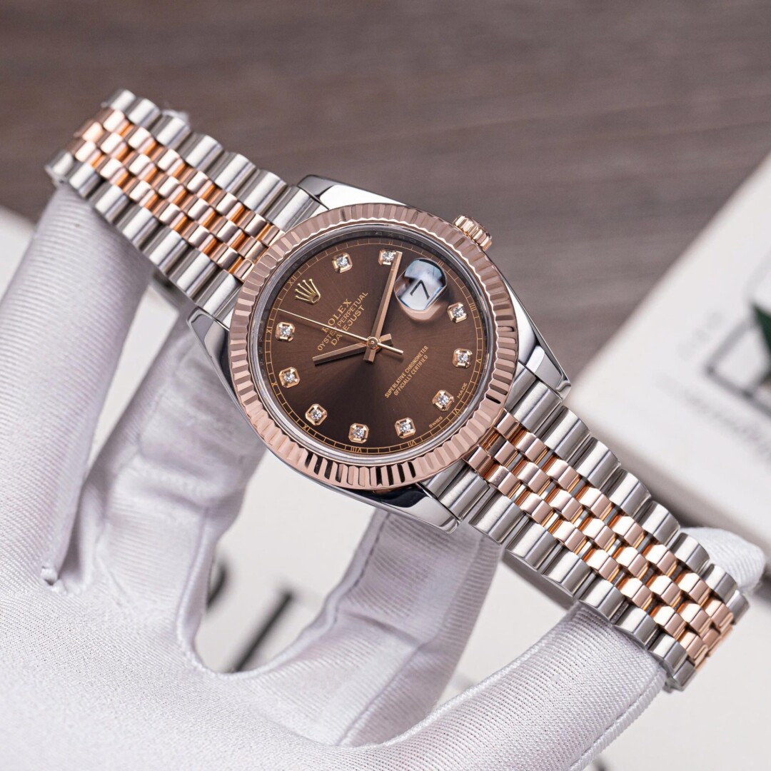 Đồng Hồ Rolex Datejust 36 Mặt Chocolate Cọc Số Kim Cương 126231 3
