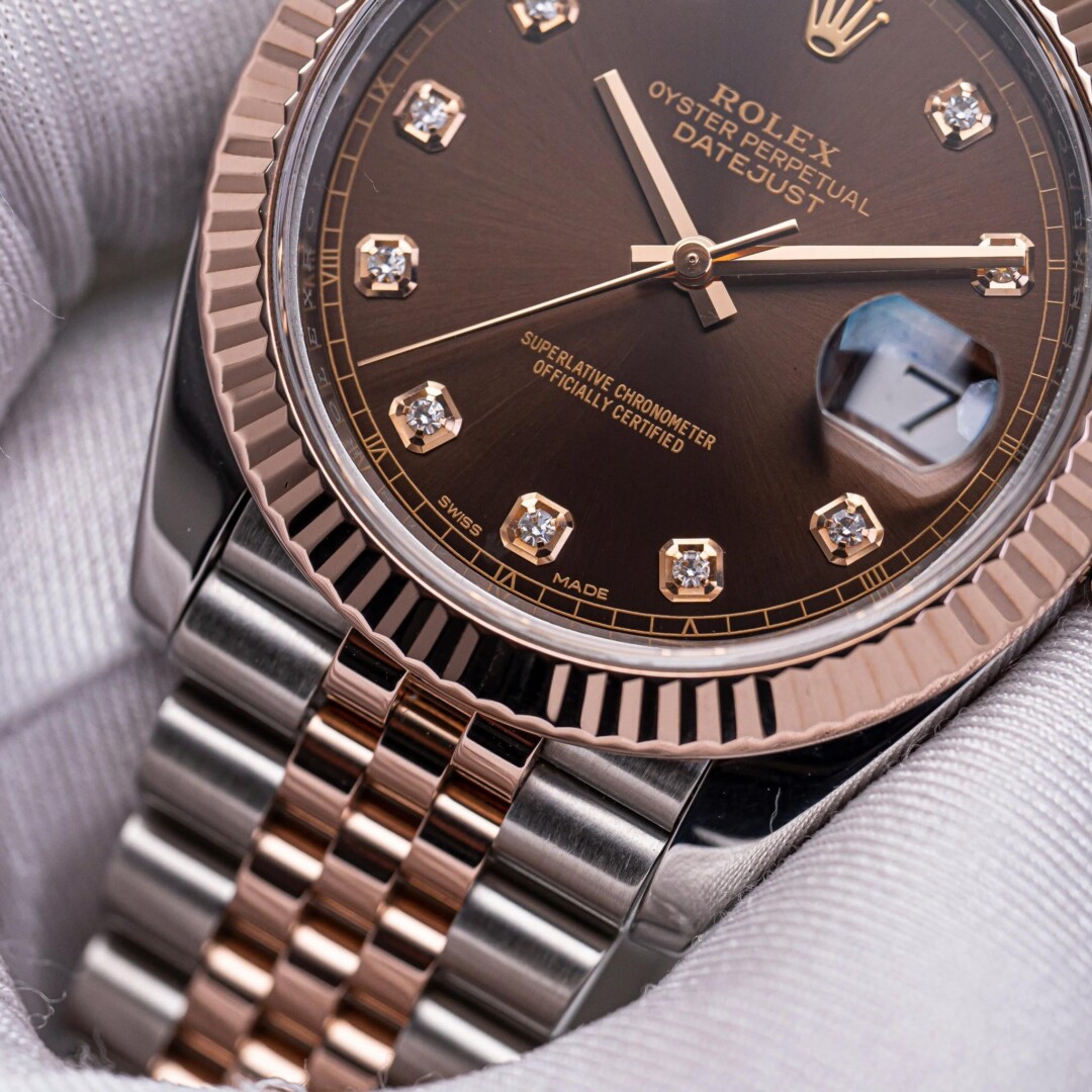 Đồng Hồ Rolex Datejust 36 Mặt Chocolate Cọc Số Kim Cương 126231 4