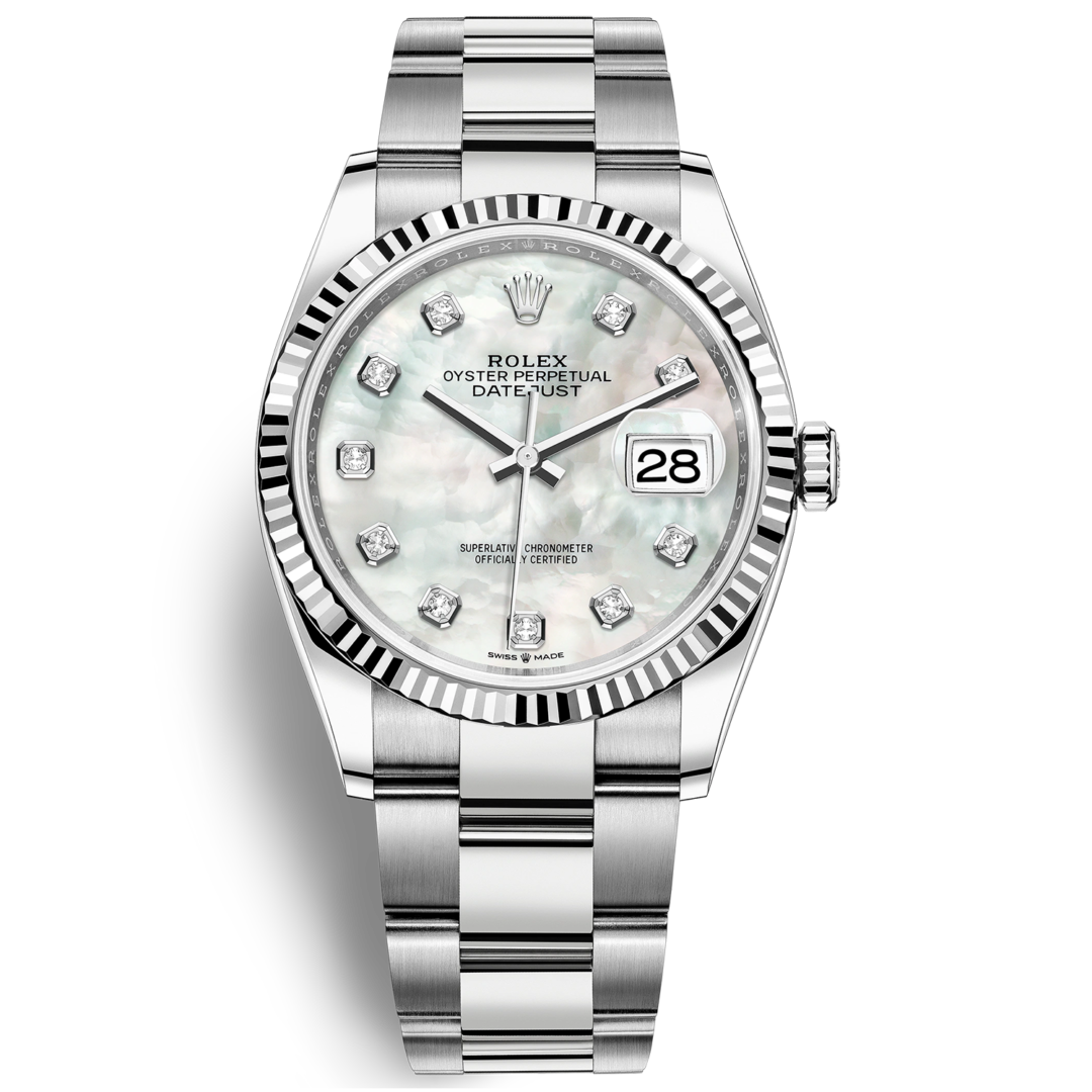 Đồng Hồ Rolex Datejust 36 Mặt Số Vỏ Trai Trắng 126234 4