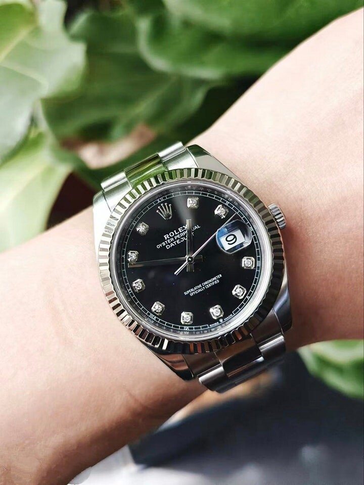 Đồng Hồ Rolex Datejust White Gold Steel Black Diamond 126234 3