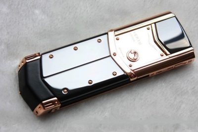 Điện Thoại Vertu Singature S Lưng Đá Vàng Hồng (Độ Vỏ)