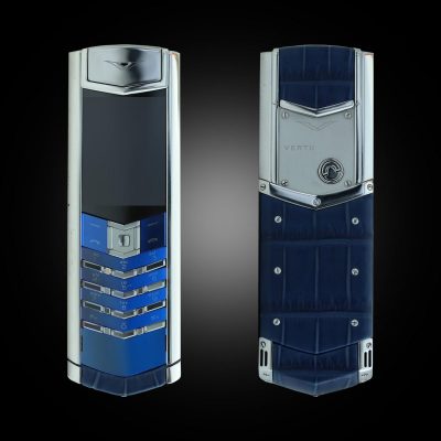 Điện Thoại Vertu Signature S Xanh Navy Da Cá Sấu