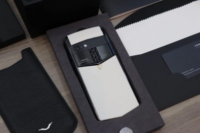 Điện Thoại Vertu Aster P da bê trắng