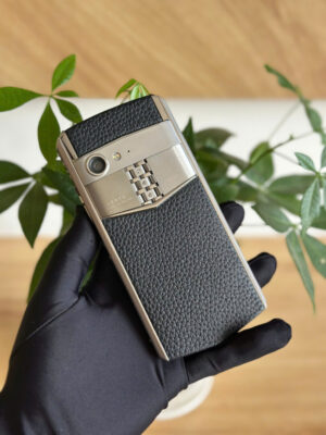 Điện Thoại Vertu Aster P Silver da bê đen