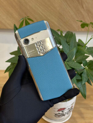 Điện Thoại Vertu Aster P da bê xanh đẹp keng