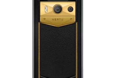Metavertu 2nd Generation Luxury Custom Made Gold RadiantBlade Edition with Black Ink Calfskin Phone