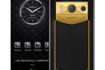 Metavertu 2nd Generation Luxury Custom Made Gold RadiantBlade Edition with Black Ink Calfskin Phone