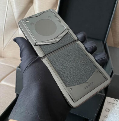Điện Thoại Vertu Iron Flip nắp gập Lưng Bọc Da Bò 99%