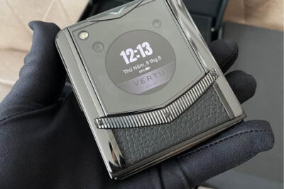 Điện Thoại Vertu Iron Flip nắp gập Lưng Bọc Da Bò 99%