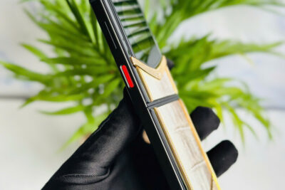 Vertu Ironflip Lưng Da Cá Sấu Himalaya viền kim
