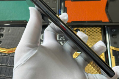 Vertu Meta 1 Viền Đính Kim Bọc Da Cá Sấu 99%