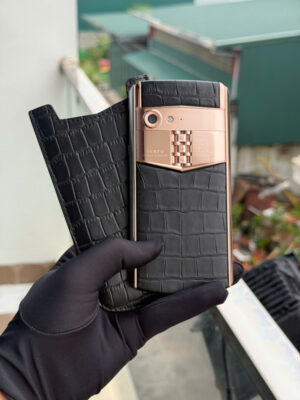 Vertu Aster P Cá Sấu Đen Mạ Vàng 24K Chính Hãng