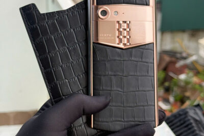 Vertu Aster P Cá Sấu Đen Mạ Vàng 24K Chính Hãng