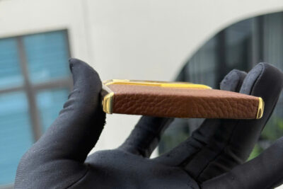 Vertu Aster P Da Bê Đen Mạ Vàng Hồng 24K Chính Hãng