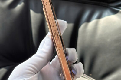 Vertu Aster P Da Bê Đen Mạ Vàng Hồng 24K Chính Hãng Full Box