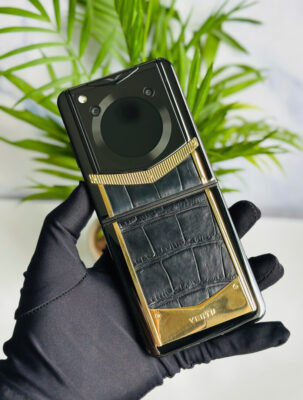 Vertu Iron flip gold Alligator Black 99% fullbox trùng imei